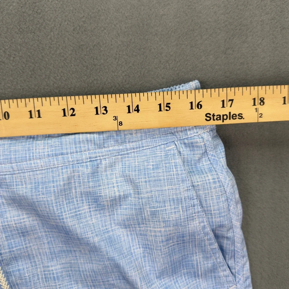 Johnnie-O Santa Monica Mens Blue Crosshatch Swim Trunks Board Shorts Size Medium